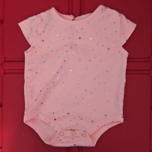 Little Lass Pink and Silver Sparkle Bodysuit